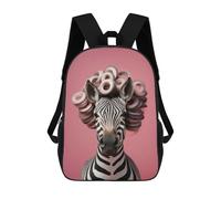 sinyumoney Mochila Escolar Infantil Impresa En 3D A Zebra with Curly Hair Para Niños, Mochila De Viaje De Alta Capacidad, Mochila Informal Para Niños 17inch