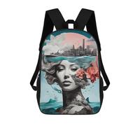 sinyumoney Mochila Escolar Infantil Impresa En 3D Abstract Beautiful Girls Mochilas Para Libros Mochilas De Viaje Informales Mochila De Gran Capacidad Para Niños 17inch