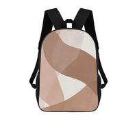 sinyumoney Mochila Escolar Infantil Impresa En 3D Abstract Brown & White Art Para Niños, Mochila De Viaje De Alta Capacidad, Mochila Informal Para Niños 17inch