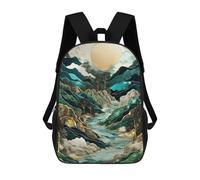 sinyumoney Mochila Escolar Infantil Impresa En 3D Abstract River Scenery Art Mochilas Para Libros Mochilas De Viaje Informales Mochila De Gran Capacidad Para Niños 17inch