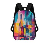 sinyumoney Mochila Escolar Infantil Impresa En 3D Abstract Wine Still Life Mochilas Para Libros Mochilas De Viaje Informales Mochila De Gran Capacidad Para Niños 17inch