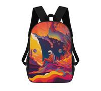 sinyumoney Mochila Escolar Infantil Impresa En 3D Alien Astronaut in A Surreal Landscape Mochilas Para Libros Mochilas De Viaje Informales Mochila De Gran Capacidad Para Niños 17inch