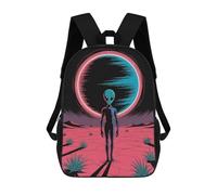 sinyumoney Mochila Escolar Infantil Impresa En 3D Alien on A Desolate Planet Mochila Mochilas Deportivas Para Niños Y Niñas Mochila De Moda 17inch