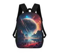sinyumoney Mochila Escolar Infantil Impresa En 3D Alien Planet Reflections -4 Mochilas Para Libros Mochilas De Viaje Informales Mochila De Gran Capacidad Para Niños 17inch