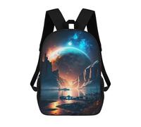 sinyumoney Mochila Escolar Infantil Impresa En 3D Alien Planet Reflections Mochilas Para Libros Mochilas De Viaje Informales Mochila De Gran Capacidad Para Niños 17inch