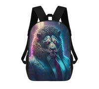 sinyumoney Mochila Escolar Infantil Impresa En 3D Alpha Lion in Suit Para Niños, Mochila De Viaje De Alta Capacidad, Mochila Informal Para Niños 17inch