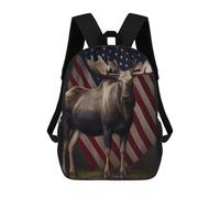 sinyumoney Mochila Escolar Infantil Impresa En 3D American Moose Mochilas Para Libros Mochilas De Viaje Informales Mochila De Gran Capacidad Para Niños 17inch