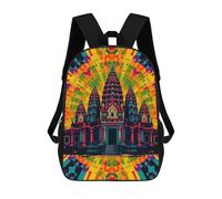 sinyumoney Mochila Escolar Infantil Impresa En 3D Angkor Wat Art Mochila Mochilas Deportivas Para Niños Y Niñas Mochila De Moda 17inch