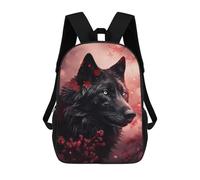 sinyumoney Mochila Escolar Infantil Impresa En 3D Angry Black Wolf Mochilas De Viaje De Alta Capacidad Para Niños Mochilas De Libros De Moda Mochila Escolar Infantil 17inch