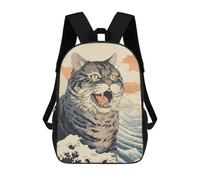 sinyumoney Mochila Escolar Infantil Impresa En 3D Angry Cat Mochilas Para Libros Mochilas De Viaje Informales Mochila De Gran Capacidad Para Niños 17inch