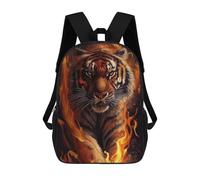 sinyumoney Mochila Escolar Infantil Impresa En 3D Angry Tiger Fire Animal Mochila Mochilas Deportivas Para Niños Y Niñas Mochila De Moda 17inch