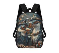 sinyumoney Mochila Escolar Infantil Impresa En 3D Animal Steampunk Penguin Mochila Mochilas Deportivas Para Niños Y Niñas Mochila De Moda 17inch