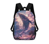 sinyumoney Mochila Escolar Infantil Impresa En 3D Anime Flying Whale Para Niños, Mochila De Viaje De Alta Capacidad, Mochila Informal Para Niños 17inch