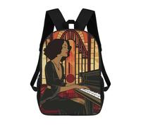 sinyumoney Mochila Escolar Infantil Impresa En 3D Art Deco Piano Woman Mochila De Viaje De Alta Capacidad Para Libros Mochilas De Moda Para Niños Mochila Escolar Informal 17inch