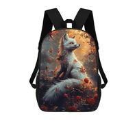 sinyumoney Mochila Escolar Infantil Impresa En 3D Art Fox in Rose Garden 17inch Para Niños, Mochila De Viaje De Alta Capacidad, Mochila Escolar De Moda Para Niños