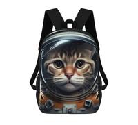 sinyumoney Mochila Escolar Infantil Impresa En 3D Astronaut Cat in Space Suit Para Niños, Mochila De Viaje De Alta Capacidad, Mochila Informal Para Niños 17inch
