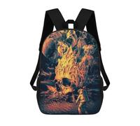 sinyumoney Mochila Escolar Infantil Impresa En 3D Astronaut Faces Fiery Skull on Alien Planet Mochilas Para Libros Mochilas Escolares De Viaje De Alta Capacidad Para Niños/estudiantes/adultos 17inch