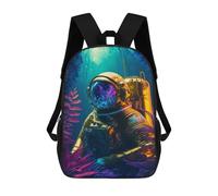 sinyumoney Mochila Escolar Infantil Impresa En 3D Astronaut in An Underwater Forest Mochilas Para Libros Mochilas De Viaje Informales Mochila De Gran Capacidad Para Niños 17inch
