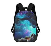 sinyumoney Mochila Escolar Infantil Impresa En 3D Astronaut in Space with Ice Bucket Mochila Mochilas Deportivas Para Niños Y Niñas Mochila De Moda 17inch