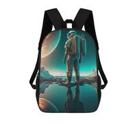 sinyumoney Mochila Escolar Infantil Impresa En 3D Astronaut on Alien Planet -9 Mochilas Para Libros Mochilas De Viaje Informales Mochila De Gran Capacidad Para Niños 17inch