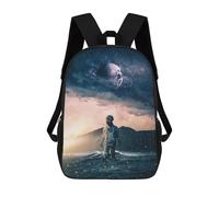 sinyumoney Mochila Escolar Infantil Impresa En 3D Astronaut on An Alien Planet Mochila Mochilas Deportivas Para Niños Y Niñas Mochila De Moda 17inch