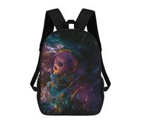 sinyumoney Mochila Escolar Infantil Impresa En 3D Astronaut Skull in Space Mochila Escolar Infantil Mochilas De Viaje Mochilas De Moda Mochilas De Gran Capacidad 17inch