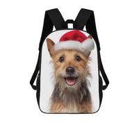 sinyumoney Mochila Escolar Infantil Impresa En 3D Australian Terrier Dog with Santa Hat Mochila Mochilas Deportivas Para Niños Y Niñas Mochila De Moda 17inch