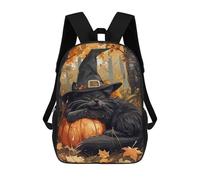 sinyumoney Mochila Escolar Infantil Impresa En 3D Autumn Cat Sleeping on A Pumpkin Para Niños, Mochila De Viaje De Alta Capacidad, Mochila Informal Para Niños 17inch