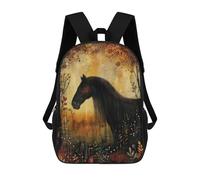 sinyumoney Mochila Escolar Infantil Impresa En 3D Autumn Horse Mochila Mochilas Deportivas Para Niños Y Niñas Mochila De Moda 17inch