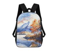 sinyumoney Mochila Escolar Infantil Impresa En 3D Autumn Lake Peaks Mochila De Viaje De Alta Capacidad Para Libros Mochilas De Moda Para Niños Mochila Escolar Informal 17inch