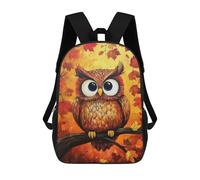 sinyumoney Mochila Escolar Infantil Impresa En 3D Autumn Owl Painting Mochila Mochilas Deportivas Para Niños Y Niñas Mochila De Moda 17inch