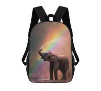 sinyumoney Mochila Escolar Infantil Impresa En 3D Baby Elephant Rainbow Shower Mochilas Para Libros Mochilas De Viaje Informales Mochila De Gran Capacidad Para Niños 17inch