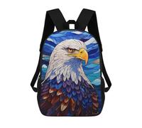 sinyumoney Mochila Escolar Infantil Impresa En 3D Bald Eagle Stained Glass Mochilas De Viaje De Alta Capacidad Para Niños Mochilas De Libros De Moda Mochila Escolar Infantil 17inch