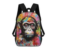 sinyumoney Mochila Escolar Infantil Impresa En 3D Banksy Graffiti Ape Monkey Mochilas Para Libros Mochilas De Viaje Informales Mochila De Gran Capacidad Para Niños 17inch