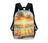 sinyumoney Mochila Escolar Infantil Impresa En 3D Basketball on The Beach Mochilas Para Libros Mochilas De Viaje Informales Mochila De Gran Capacidad Para Niños 17inch