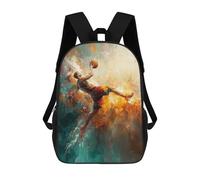 sinyumoney Mochila Escolar Infantil Impresa En 3D Basketball Player in Flight Abstract Art Para Niños, Mochila De Viaje De Alta Capacidad, Mochila Informal Para Niños 17inch