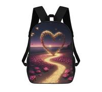 sinyumoney Mochila Escolar Infantil Impresa En 3D Beach Heart Path with Butterflies Mochila Mochilas Deportivas Para Niños Y Niñas Mochila De Moda 17inch