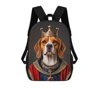 sinyumoney Mochila Escolar Infantil Impresa En 3D Beagle Dog King Para Niños Mochilas De Viaje De Alta Capacidad Bolsas Para Libros Mochila Escolar Infantil Mochila 17inch