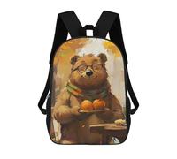 sinyumoney Mochila Escolar Infantil Impresa En 3D Bears Autumn Painting Mochila Mochilas Deportivas Para Niños Y Niñas Mochila De Moda 17inch