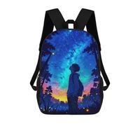 sinyumoney Mochila Escolar Infantil Impresa En 3D Beautiful Night Boy Mochilas Para Libros Mochilas Escolares De Viaje De Alta Capacidad Para Niños/estudiantes/adultos 17inch