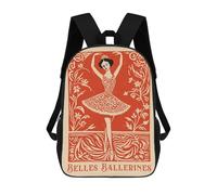 sinyumoney Mochila Escolar Infantil Impresa En 3D Belles Ballerines Vintage Ballet Art 17inch Para Niños, Mochila De Viaje De Alta Capacidad, Mochila Escolar De Moda Para Niños