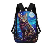 sinyumoney Mochila Escolar Infantil Impresa En 3D Bengal Cat Stained Blue Mochila Escolar Infantil Mochilas De Viaje Mochilas De Moda Mochilas De Gran Capacidad 17inch