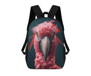 sinyumoney Mochila Escolar Infantil Impresa En 3D Big Pink Parrot Bird Art Mochila Escolar Infantil Mochilas De Viaje Mochilas De Moda Mochilas De Gran Capacidad 17inch