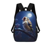 sinyumoney Mochila Escolar Infantil Impresa En 3D Bird Goldfinch Moonlight Mochila Mochilas Deportivas Para Niños Y Niñas Mochila De Moda 17inch