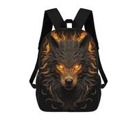 sinyumoney Mochila Escolar Infantil Impresa En 3D Black And Gold Wolf Mochilas Para Libros Mochilas De Viaje Informales Mochila De Gran Capacidad Para Niños 17inch