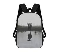 sinyumoney Mochila Escolar Infantil Impresa En 3D Black Bull Reflection Mochila Mochilas Deportivas Para Niños Y Niñas Mochila De Moda 17inch