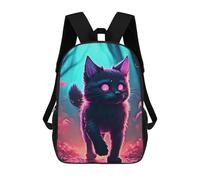 sinyumoney Mochila Escolar Infantil Impresa En 3D Black Cat New Art Mochilas De Viaje De Alta Capacidad Para Niños Mochilas De Libros De Moda Mochila Escolar Infantil 17inch