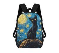 sinyumoney Mochila Escolar Infantil Impresa En 3D Black Cat Starry Night Sky Mochila Mochilas Deportivas Para Niños Y Niñas Mochila De Moda 17inch