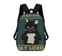 sinyumoney Mochila Escolar Infantil Impresa En 3D Black Cat Your Butt Napkin Mochila Mochilas Deportivas Para Niños Y Niñas Mochila De Moda 17inch