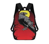 sinyumoney Mochila Escolar Infantil Impresa En 3D Black Crows Moonlight Mochilas Para Libros Mochilas De Viaje Informales Mochila De Gran Capacidad Para Niños 17inch